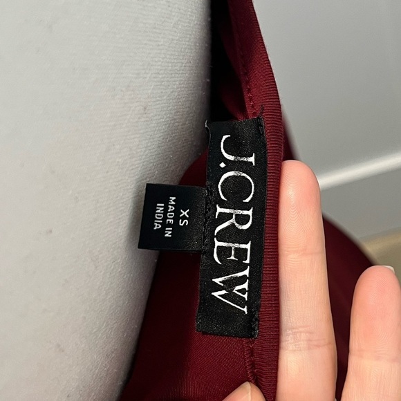 J.Crew Pleated‎ Ballet Dress Burgundy Stretch Cotton Blend Modest Elegant NEW - Picture 10 of 14